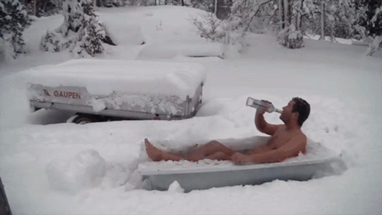 Norwegian Celebrates First Snow by Drinking Vodka in His Underwear
