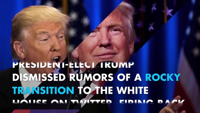 Transition to White House 'is going smoothly' Trump tweets