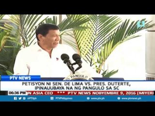 Petisyon ni Sen. De Lima vs. Pangulong Duterte, ipinauubaya na ng pangulo sa SC