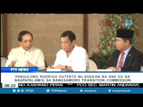 Pres. Duterte, nilagdaan na ang EO na nagpapalawig sa Bangsamoro transition commission