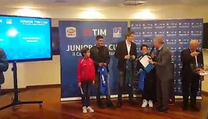La premiazione durante la presentazione della Junior Tim Cup