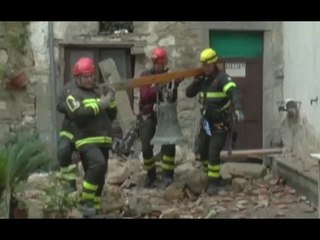 Borgo d'Arquata (AP) - Terremoto, recuperate campane francescane (10.11.16)