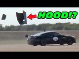 Nissan GT-R Hood FAIL at 180MPH!!!