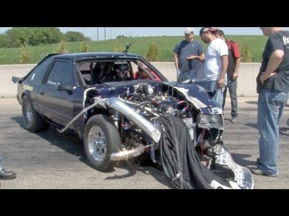 Violent Drag Racing WRECK - Crazy GoPro Angle