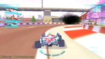 DISNEY CARS 2 : CRAZY Lightning Mcqueen Cars Race with Tow Mater Francesco Bernoulli