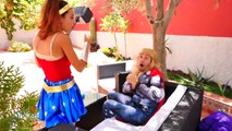 Joker & Joker girl Play Pranks to Thor, Blue Spiderman! Harley Quinn, Ariel, Wonder Woman
