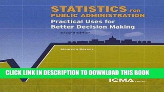 Best Seller Statistics for Public Administration: Practical Uses for Better Decision Making Free
