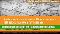 Best Seller Mortgage-Backed Securities: Products, Structuring, and Analytical Techniques Free Read
