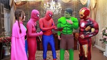 Spiderman vs Frozen Elsa Birthday Party! Pink Spidergirl, Venom, Anna & T rex Fun IRL! Superhero IRL