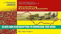 Best Seller Modelling Extremal Events: for Insurance and Finance (Stochastic Modelling and Applied