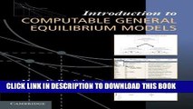 Ebook Introduction to Computable General Equilibrium Models Free Read