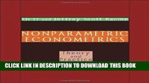 Best Seller Nonparametric Econometrics: Theory and Practice Free Read