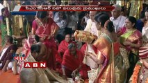 CM KCR and Celebrities Attends Namasthe Telangana CMD Damodar Son marriage