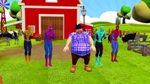 Finger Family Rhymes 3D Animation Fat Spiderman Song | Spiderman Dinosaurs Finger Family Collection