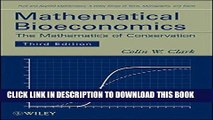 Best Seller Mathematical Bioeconomics: The Mathematics of Conservation Free Read