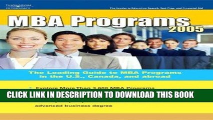 Best Seller MBA Programs 2005, Guide to, 10th ed (Peterson s Mba Programs) Free Read