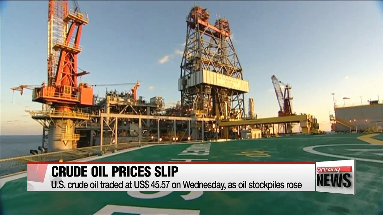 U.S. crude oil prices slip as inventory increases