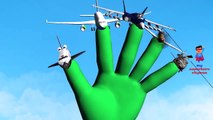 Finger Family Airplanes Cartoon 3D Nursery Rhymes | Aeroplanes Finger Family Rhymes for Children