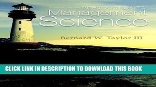 Best Seller Introduction to Management Science (11th Edition) Free Read