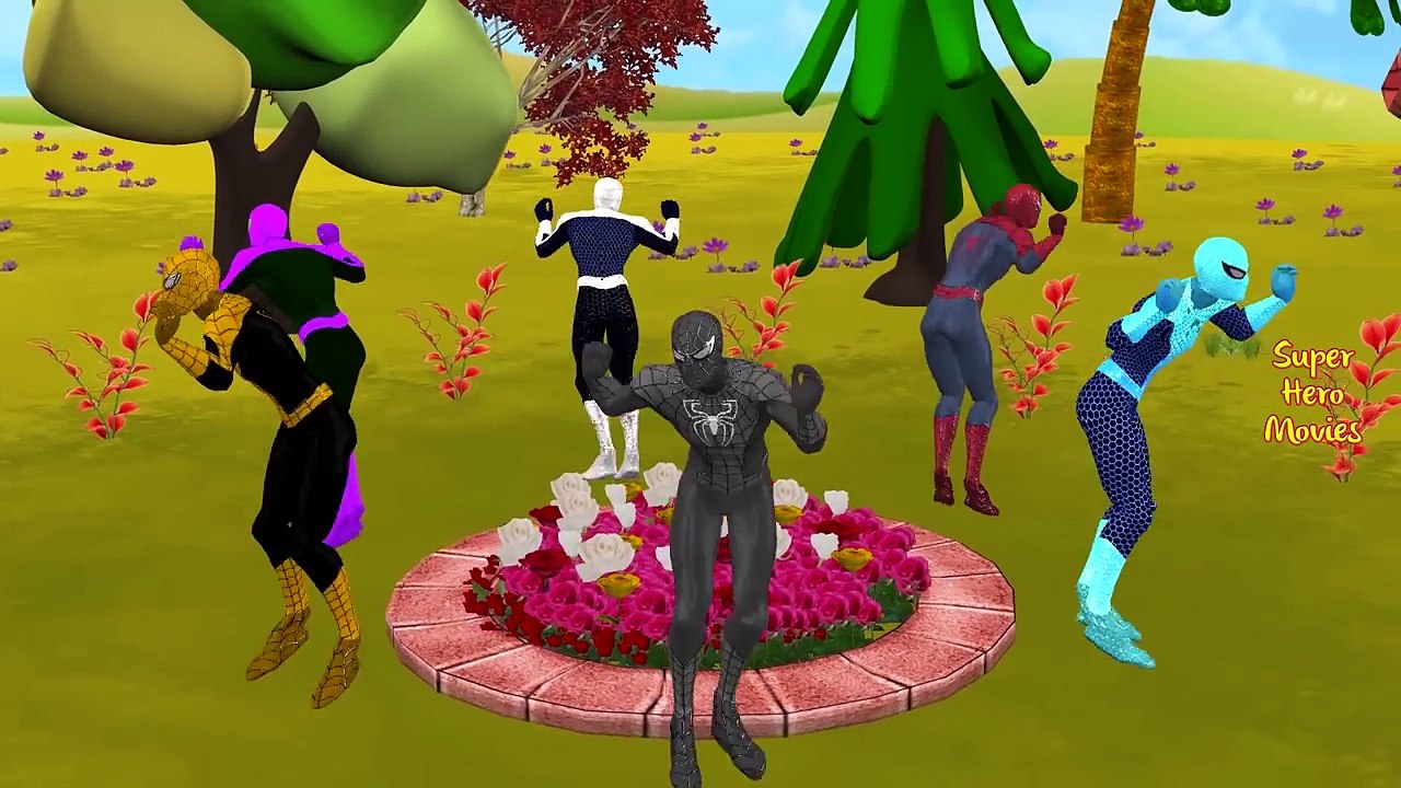 Spiderman Finger Family Colors Songs | Frozen Elsa Pink SpiderGirl Joker Venom SuperHeroes Movie