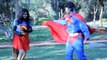 SuperHero In Real Life | Superman Supergirl Vs Batman Batgirl Playing BlindFold | SuperHero Fight