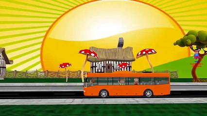 Wheels On The Bus Go Round And Round | 3D Cartoon Nursery Rhymes for Children