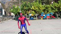 Superheroes Battle Compilation In Real Life: Spiderman Skatepark Tricks For Kids
