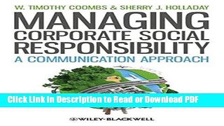 Read Managing Corporate Social Responsibility: A Communication Approach Free Books