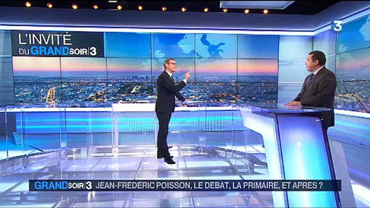 Jean-Frédéric Poisson quitte le plateau du "Grand Soir 3" en direct - Regardez
