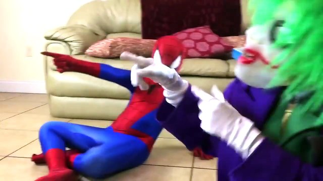 Pink Spidergirl Rainbow Skittles w Joker Spiderman Spidergirl Poo Fart Prank Funny Superheroes