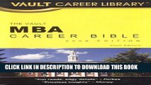 Ebook MBA Career Bible (Vault MBA Career Bible) Free Read