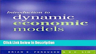 [Download] Introduction To Dynamic Economic Models [Read] Full Ebook