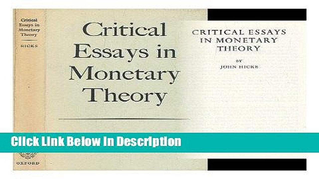 [Download] Critical Essays in Monetary Theory [Read] Online