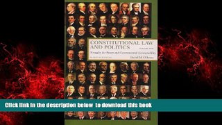 Best book  Constitutional Law and Politics: Struggles for Power and Governmental Accountability,