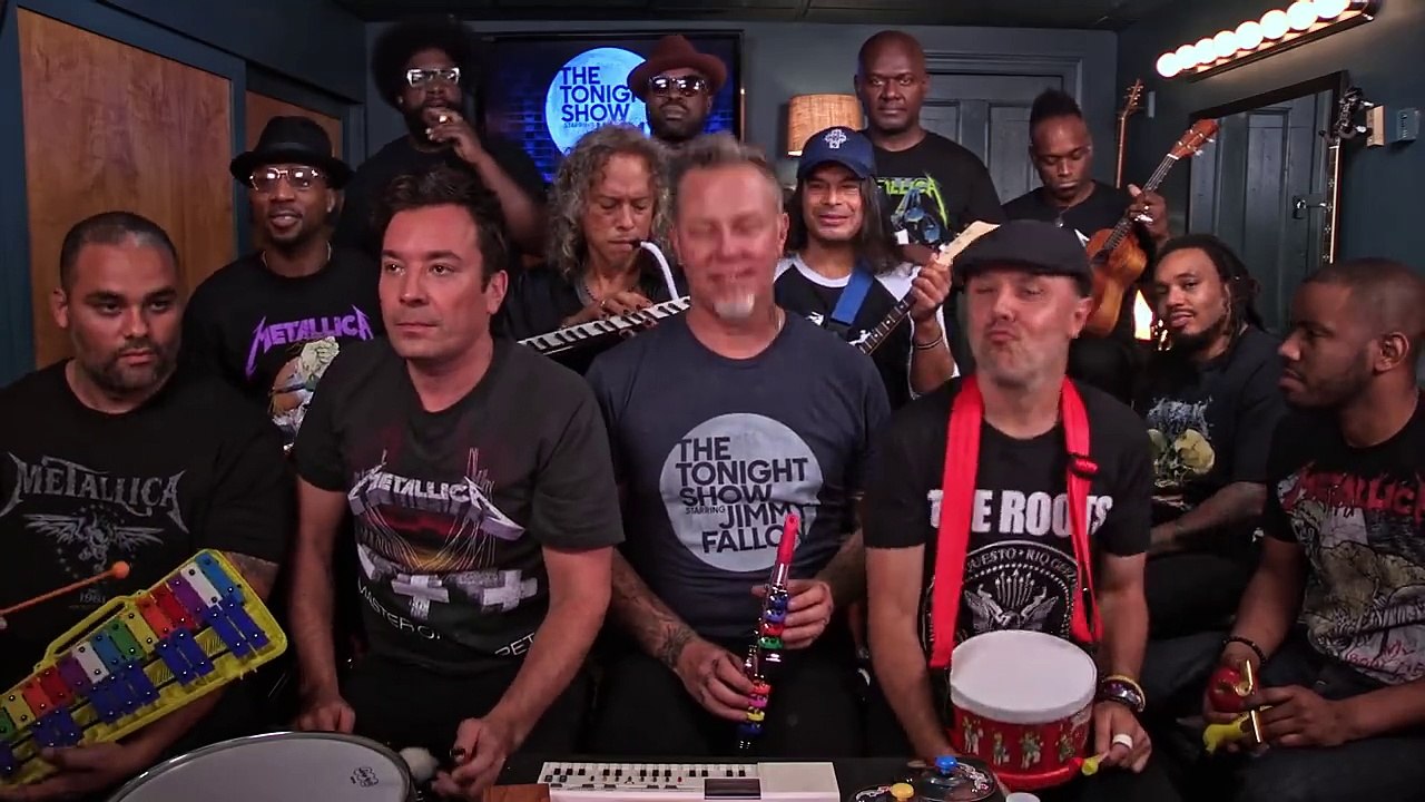 Metallica, Jimmy Fallon et The roots reprennent Enter Sandman avec des instruments d'enfant - The Tonight Show