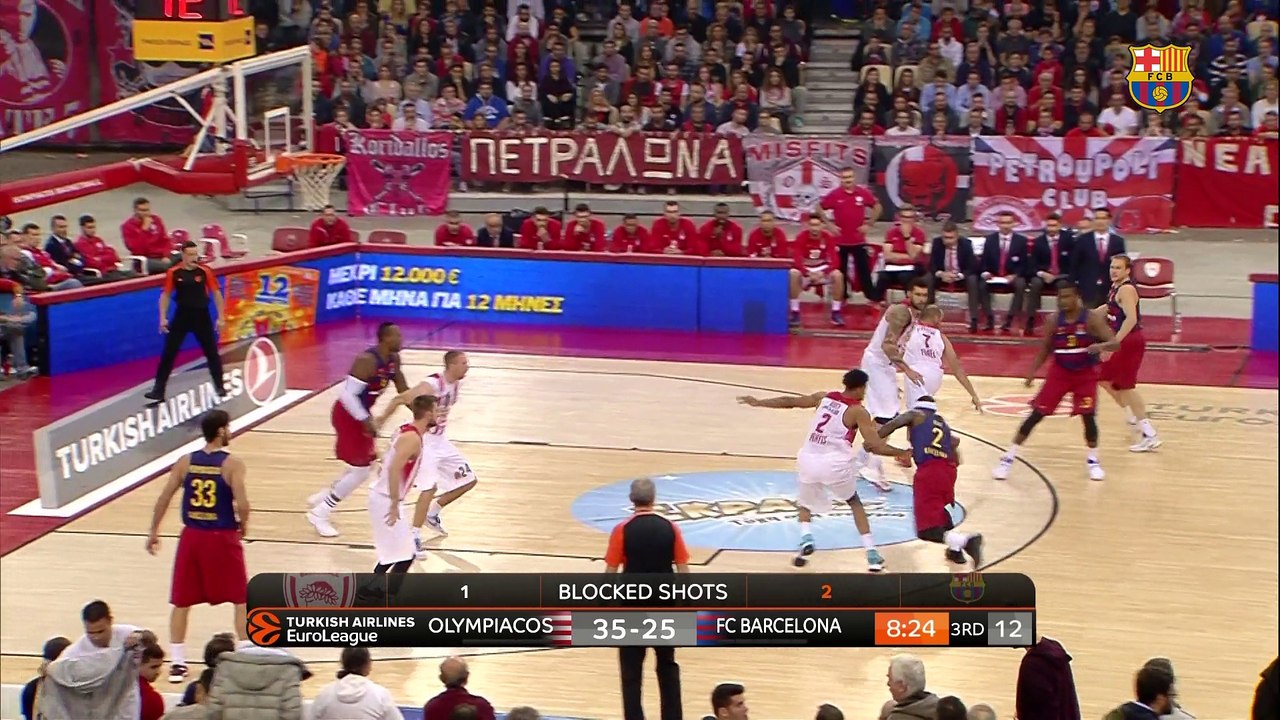 [HIGHLIGHTS] BASKET (Eurolliga): Olympiacos - FC Barcelona Lassa (59-52)