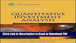 Read Quantitative Investment Analysis Free Books