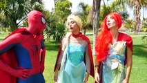 Frozen Elsa Balloons Party vs Evil hulk w Spiderman Ice Cream, Joker Superhero Fun