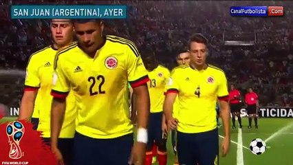 James Rodriguez furioso durante el partido entre Argentina y Colombia (3-0)