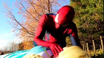 Spiderman SAVES FROZEN ELSA! w_ Joker Maleficent Baby Police Rapunzel Pink Spidergirl Superheroes - YouTube