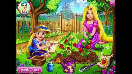 Принцесса Рапунцель играет и работает в саду. развивающее видео для детей .Герои Диснея.