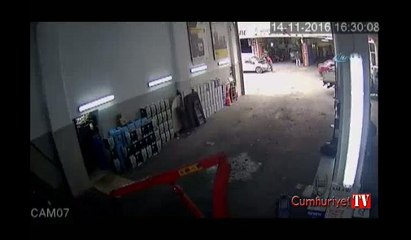 Ölümden saniyeyle kurtuluş kamerada