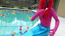Frozen Elsa vs Ariel Little Mermaid Toilet Battle Spiderman vs Joker Funny Superheroes