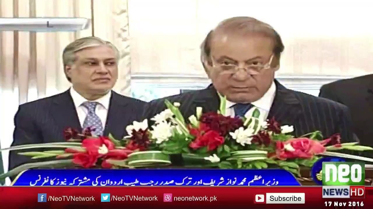 Nawaz Sharef & Tayyab Erdogan Mutual Press Conference 17 Nov 2016 - LIVE