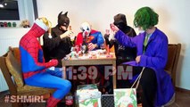 Spiderman Joker Batman Darth Vader Superman Happy New Year Superhero movie in real life