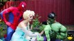 Spiderman Sits on Frozen Elsa! vs Joker Maleficent Princess Anna Catwoman! Superhero Spell, Fun IRL