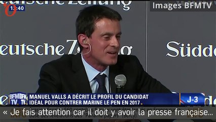 Qui pour battre Marine Le Pen en 2017 ? Gêné, Valls se décrit sans se dévoiler