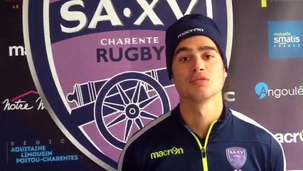 Quentin Pilet au micro de Romain Chabat avant Mont-de-Marsan - SA XV