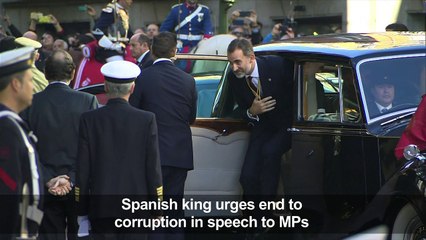 Spanish king urges end to corruption in speech to MPs