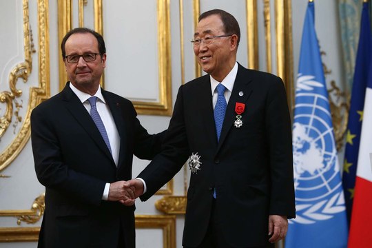 Remise de Légion d'honneur de M. Ban Ki Moon, Secrétaire Général des Nations Unies